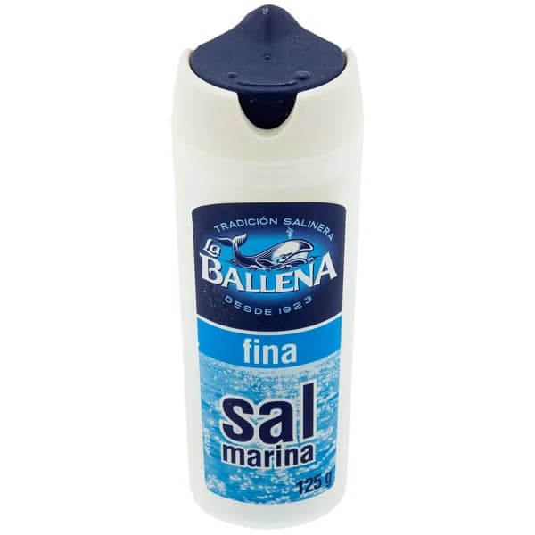 Sal marina fina LA BALLENA, salero 125 g - 0.12 kg - Imagen del producto en Findit
