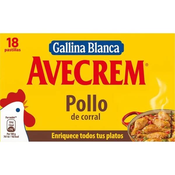 Caldo de pollo AVECREM, 18 pastillas, caja 196 g - 0.2 kg - Imagen del producto en Findit