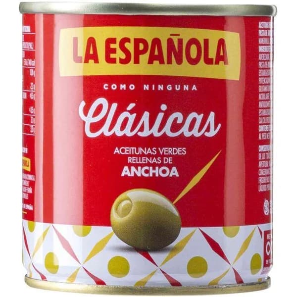 Aceitunas rellenas de anchoa LA ESPAÑOLA, lata 100 g - 0.1 kg - Imagen del producto en Findit