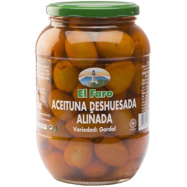 Aceitunas gordal deshuesada EL FARO, frasco 400 g - 0.4 kg - Imagen del producto en Findit