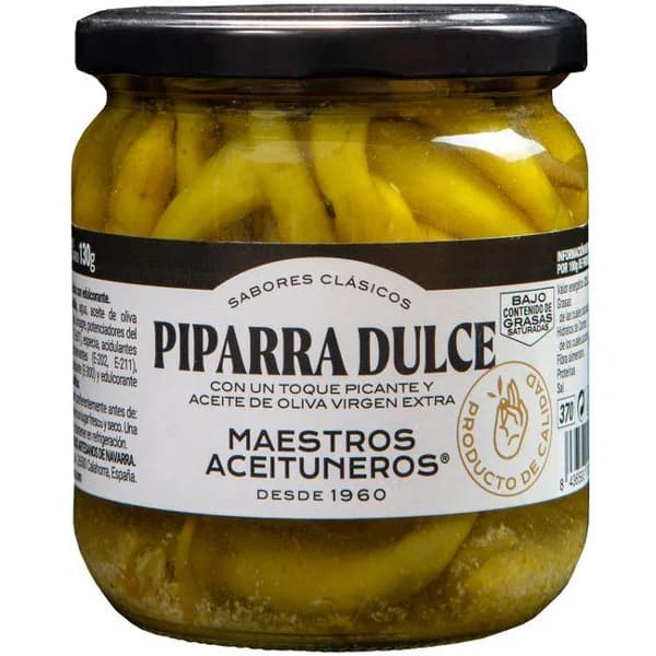 Piparra dulce con toque picante M. ACEITUNEROS, frasco 130 g - 0.13 kg - Imagen del producto en Findit