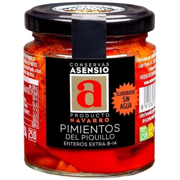 Pimiento de piquillo extra ASENSIO, frasco 220 g - 1 ud - Imagen del producto en Findit