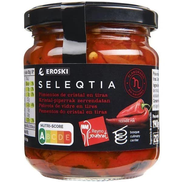 Pimiento del cristal EROSKI SELEQTIA, frasco 170 g - 0.17 kg - Imagen del producto en Findit