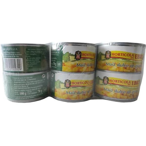 Maíz HORTICOLA DEL EBRO, pack 6x70 g - 0.42 kg - Imagen del producto en Findit