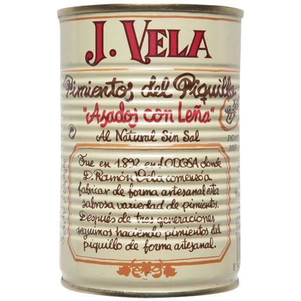 Pimiento de piquillo artesano extra J. VELA, lata 330 g - 0.33 kg - Imagen del producto en Findit