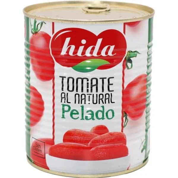 Tomate natural pelado HIDA, lata 480 g - 0.48 kg - Imagen del producto en Findit
