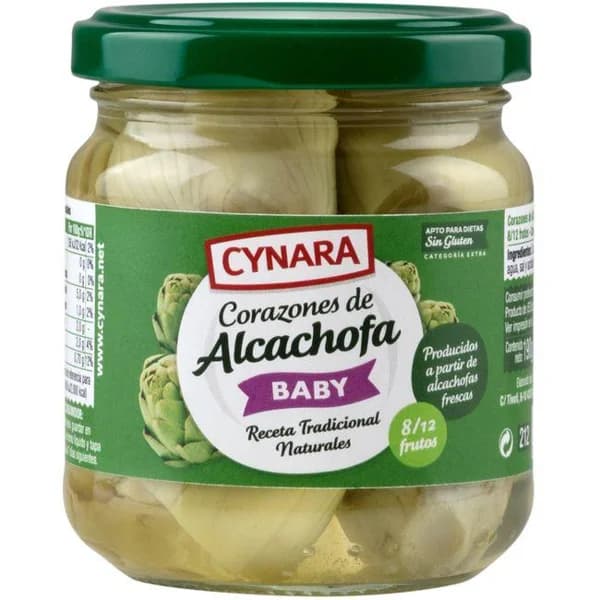 Corazones de alcachofa baby 8/12 piezas CYNARA, frasco 115 g - 0.12 kg - Imagen del producto en Findit