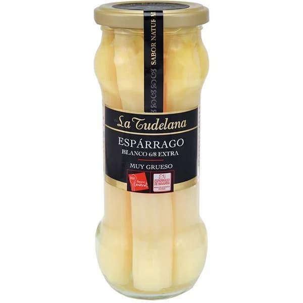 Espárrago blanco 6/8 piezas D.O. LA TUDELANA, frasco 205 g - 0.21 kg - Imagen del producto en Findit