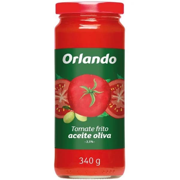 Tomate frito en aceite de oliva ORLANDO, frasco 340 g - 0.34 kg - Imagen del producto en Findit