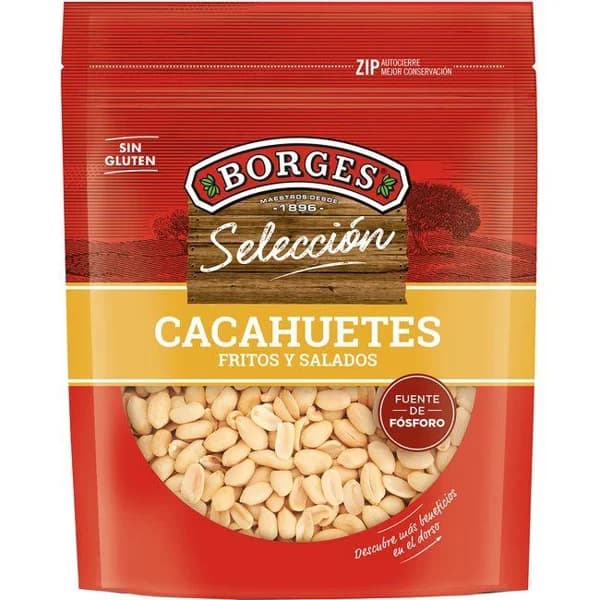 Cacahuetes fritos-salados BORGES, bolsa 200 g - 0.2 kg - Imagen del producto en Findit