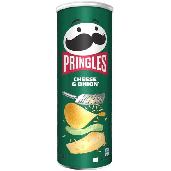 Aperitivo cheese&onion PRINGLES, tubo 165 g - 0.17 kg - Imagen del producto en Findit