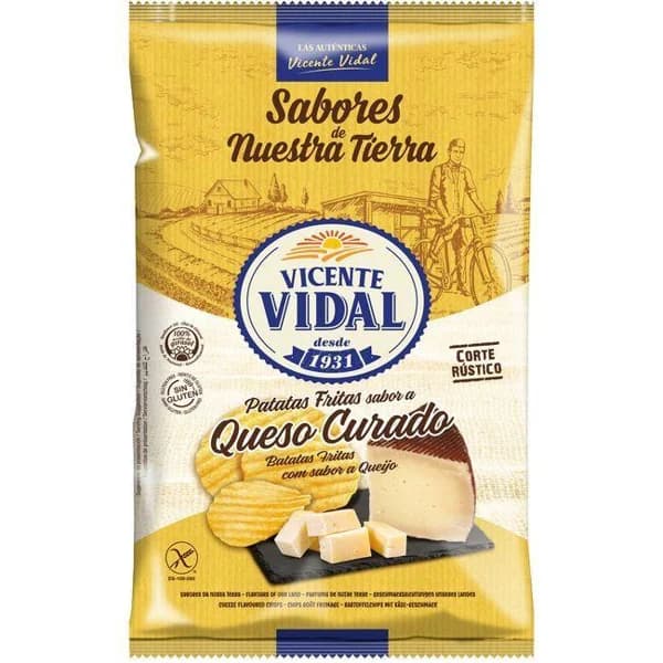 Patatas sarten queso curado VICENTE VIDAL, bolsa 135 g - 0.14 kg - Imagen del producto en Findit