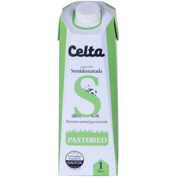 Leche semidesnatada pastoreo CELTA, botella 1 litro - 1 ud - Imagen del producto en Findit