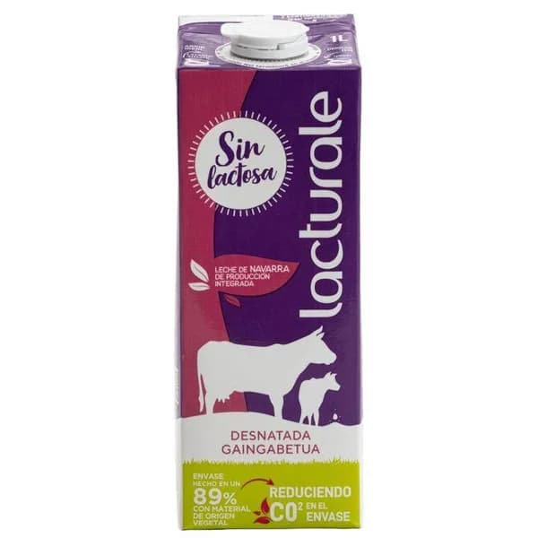 Leche desnatada sin lactosa LACTURALE, brik 1 litro - 1 l - Imagen del producto en Findit