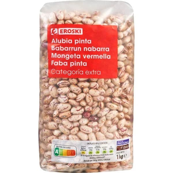 Alubia pinta EROSKI, paquete 1 kg - 1 kg - Imagen del producto en Findit