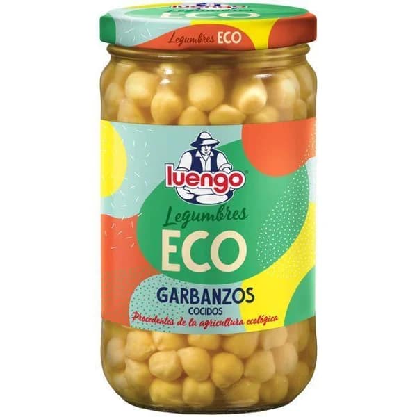 Garbanzo cocido ecológico LUENGO, frasco 400 g - 0.4 kg - Imagen del producto en Findit