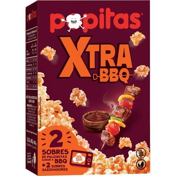 Palomitas xtra sabor barbacoa POPITAS, pack 2x80 g - 0.16 kg - Imagen del producto en Findit