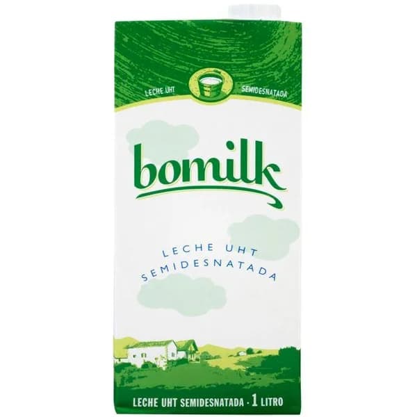 Leche semidesnatada BOMILK, brik 1 litro - 1 l - Imagen del producto en Findit