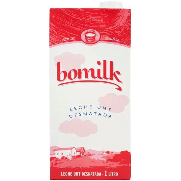 Leche desnatada BOMILK, brik 1 litro - 1 l - Imagen del producto en Findit