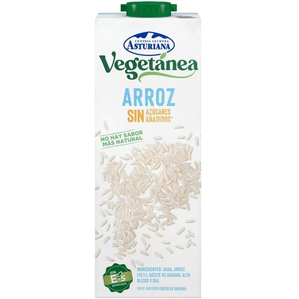 Bebida vegetal de arroz sin azúcar VEGETANEA, brik 1 litro - 1 ud - Imagen del producto en Findit
