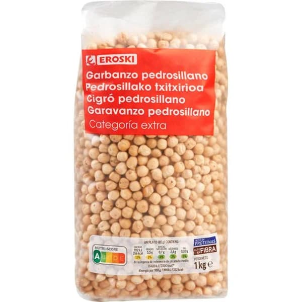 Garbanzo pedrosillano EROSKI, paquete 1 kg - 1 kg - Imagen del producto en Findit