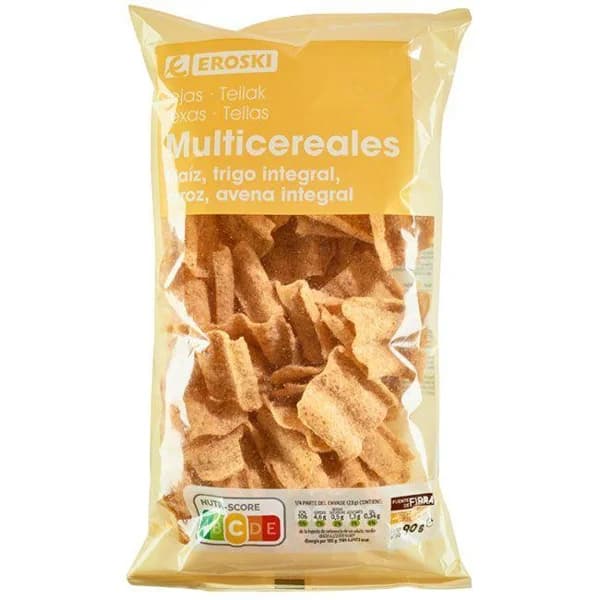 Tejas multicereales EROSKI, bolsa 90 g - 0.09 kg - Imagen del producto en Findit