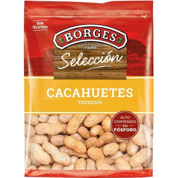 Cacahuetes con cáscara tostados BORGES, bolsa 350 g - 0.35 kg - Imagen del producto en Findit