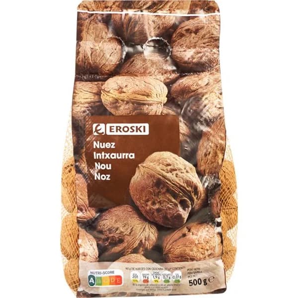 Nuez con cáscara EROSKI, malla 500 g - 0.5 kg - Imagen del producto en Findit