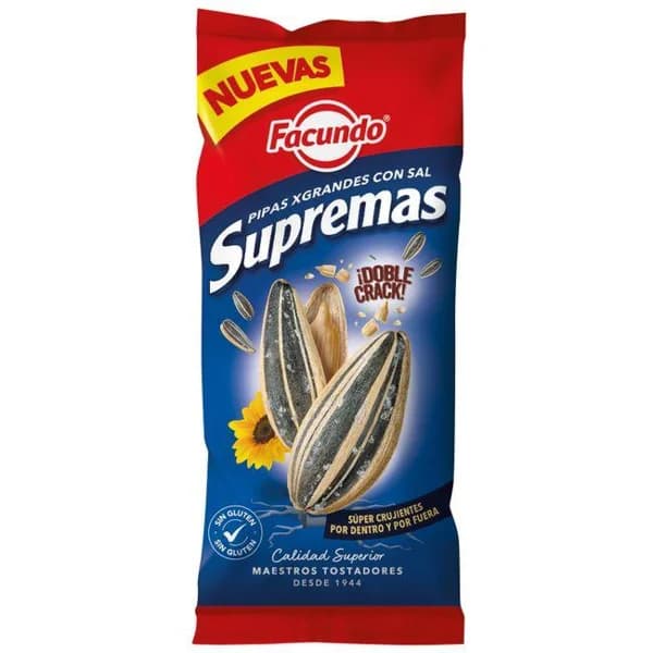 Pipas supremas con sal FACUNDO, bolsa 120 g - 1 ud - Imagen del producto en Findit