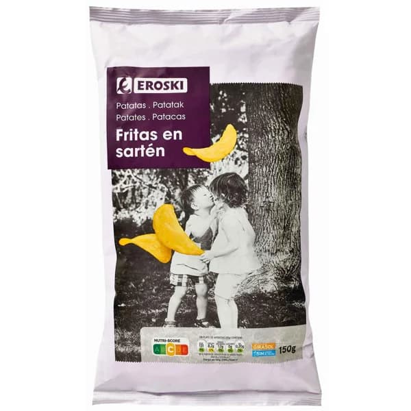 Patatas fritas en sartén EROSKI, bolsa 150 g - 0.15 kg - Imagen del producto en Findit