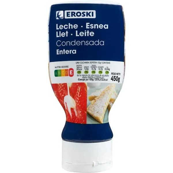 Leche condensada EROSKI, dosificador 450 g - 0.45 kg - Imagen del producto en Findit