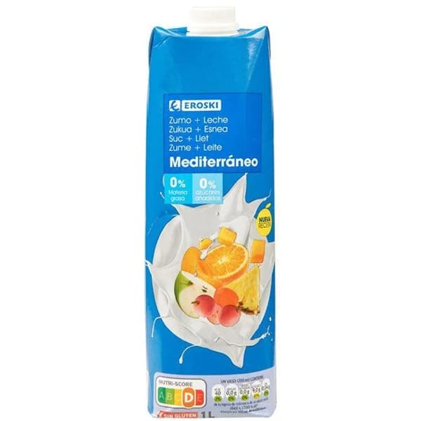 Lactozumo Mediterráneo EROSKI, brik 1 litro - 1 l - Imagen del producto en Findit