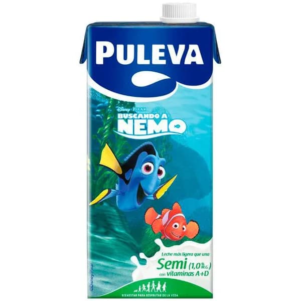 Leche ligera semidesnatada PULEVA DISNEY, brik 1 litro - 1 l - Imagen del producto en Findit