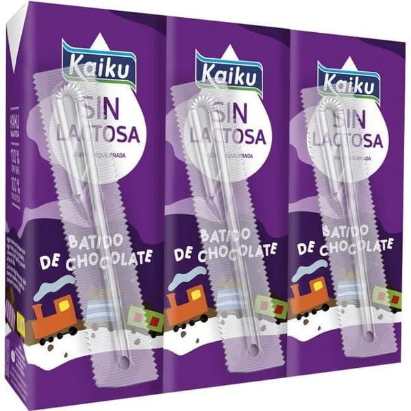Batido de chocolate sin lactosa KAIKU, pack 3x200 ml - 0.6 l - Imagen del producto en Findit