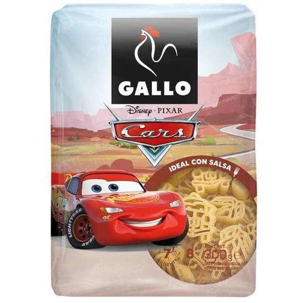 Pasta Disney Cars GALLO, paquete 300 g - 0.3 kg - Imagen del producto en Findit