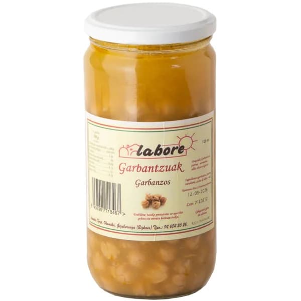 Garbanzo cocido LABORE, frasco 720 g - 0.72 kg - Imagen del producto en Findit