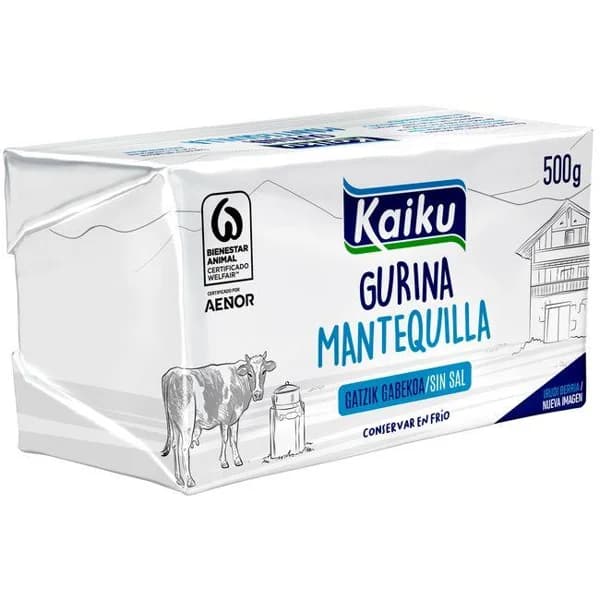 Mantequilla extra KAIKU, pastilla 500 g - 0.5 kg - Imagen del producto en Findit