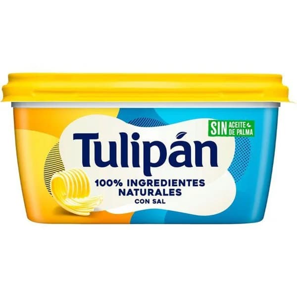 Margarina vegetal  con sal y sin palma TULIPAN, tarrina 400 g - 0.4 kg - Imagen del producto en Findit