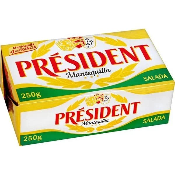 Mantequilla con sal PRESIDENT, pastilla 250 g - 0.25 kg - Imagen del producto en Findit
