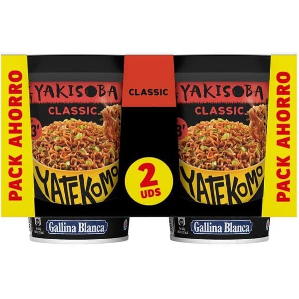 Yakisoba classic YATEKOMO, cup pack 2x93 g - 0.19 kg - Imagen del producto en Findit