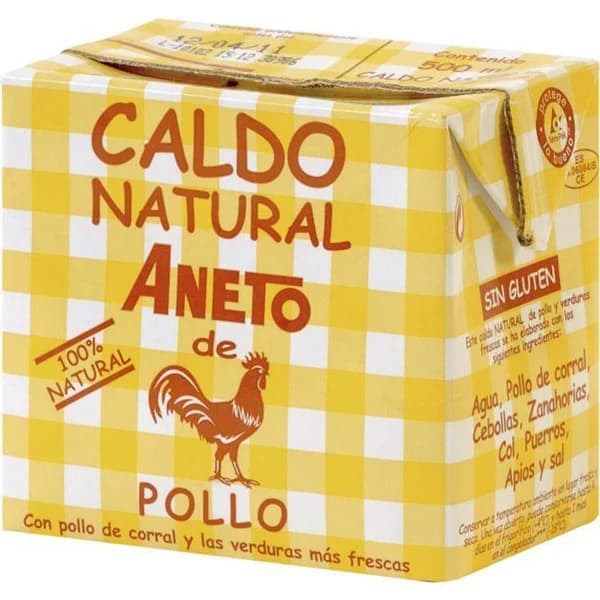 Caldo natural de pollo ANETO, brik 500 ml - 0.5 l - Imagen del producto en Findit