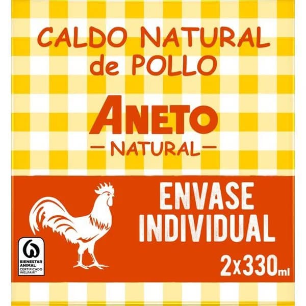 Caldo de pollo ANETO, pack 2x330 ml - 0.66 l - Imagen del producto en Findit