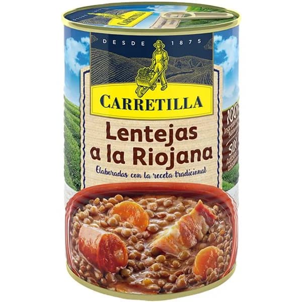 Lentejas a la riojana CARRETILLA, lata 430 g - 0.43 kg - Imagen del producto en Findit