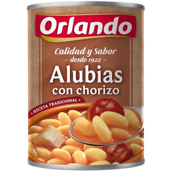 Alubias con chorizo ORLANDO, lata 425 g - 1 ud - Imagen del producto en Findit