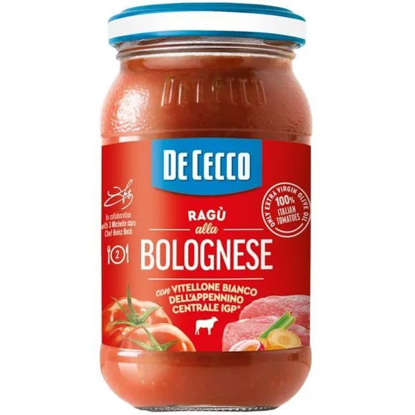 Salsa de ragú boloñesa DE CECCO, frasco 190 g - 0.19 kg - Imagen del producto en Findit