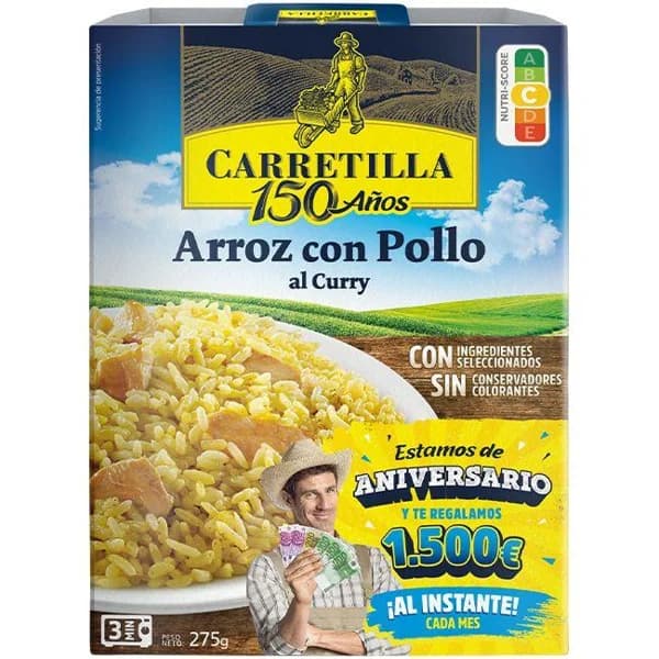 Arroz pollo al curry CARRETILLA, bandeja 300 g - 0.3 kg - Imagen del producto en Findit