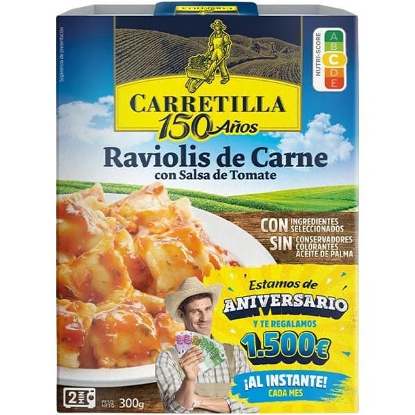 Raviolis con carne CARRETILLA, bandeja 350 g - 0.35 kg - Imagen del producto en Findit