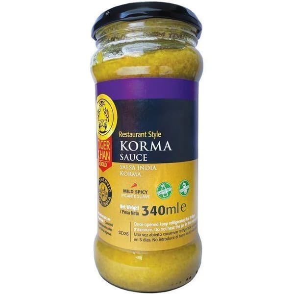 Salsa korma TIGER KHAN, frasco 340 ml - 0.34 l - Imagen del producto en Findit