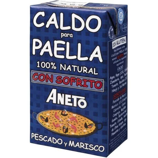 Caldo para paella de pescado-marisco ANETO, brik 1 litro - 1 l - Imagen del producto en Findit