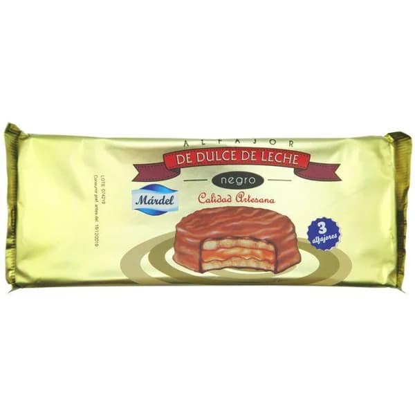Alfajores de chocolate MARDEL, paquete 150 g - 0.15 kg - Imagen del producto en Findit